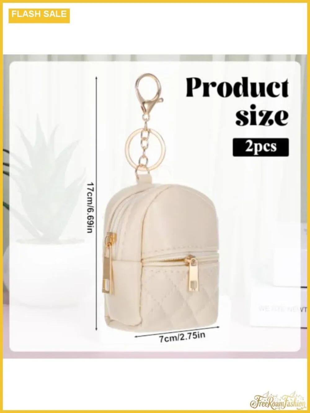Mini Keychain Backpack Coin Purse 2Pcs PU Leather Wallet Keychain Pouch